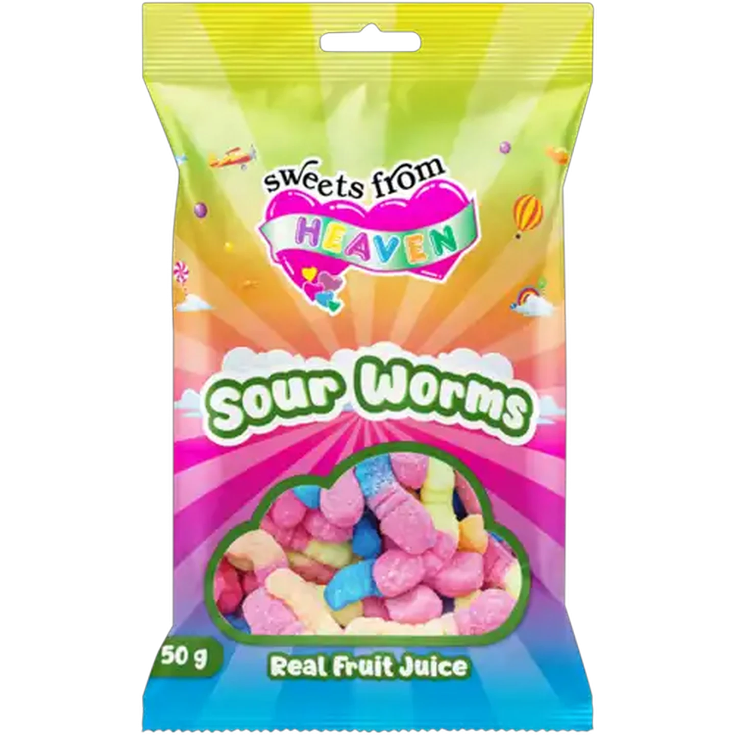 Image of Sweets From Heaven Sour Worms 50g