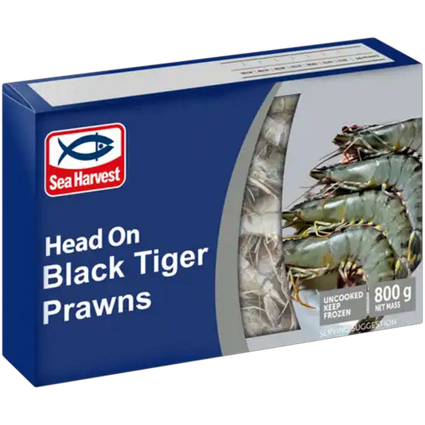 Image of Sea Harvest Frozen Head On Black Tiger Prawns 26/30 800g