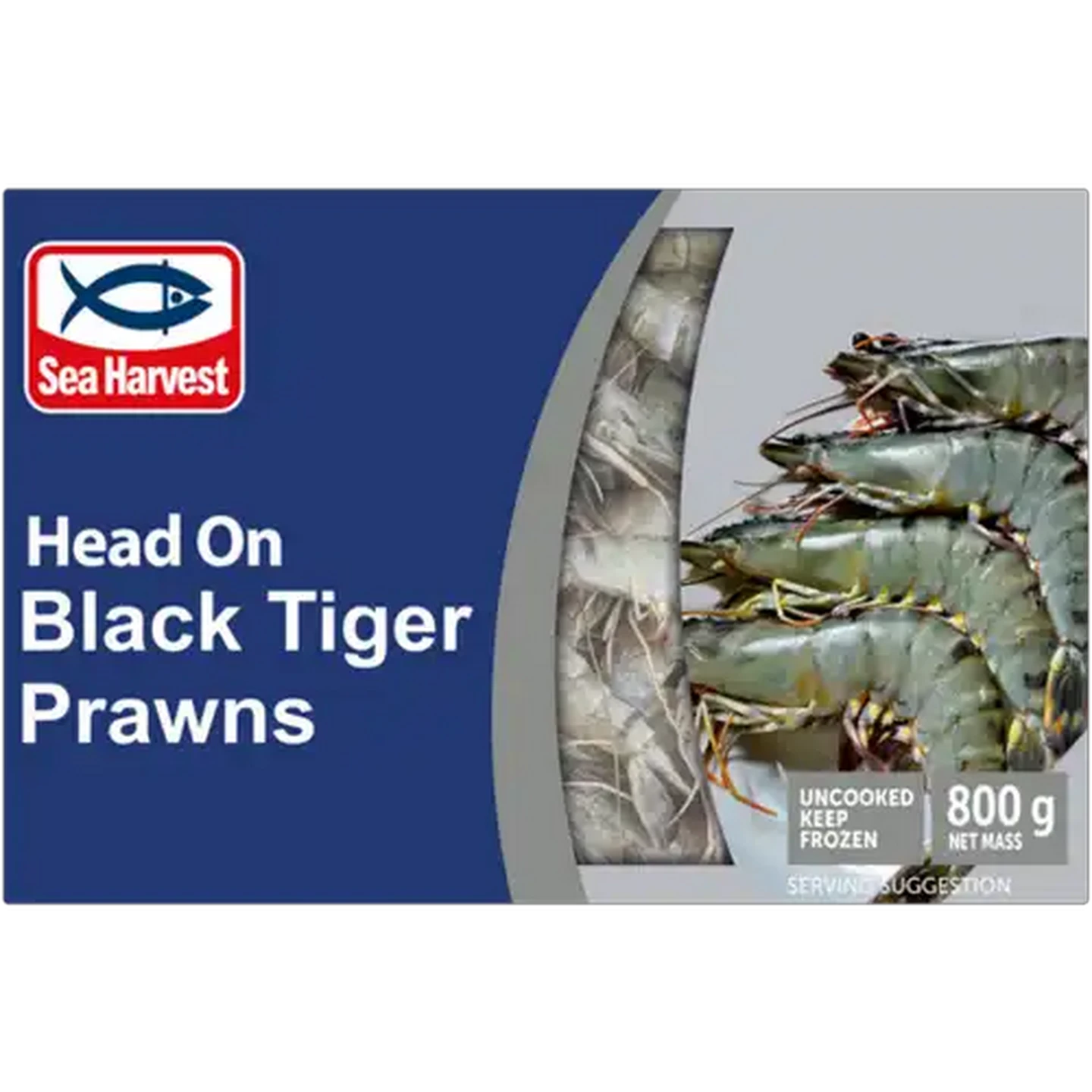 Image of Sea Harvest Frozen Head On Black Tiger Prawns 16/20 800g