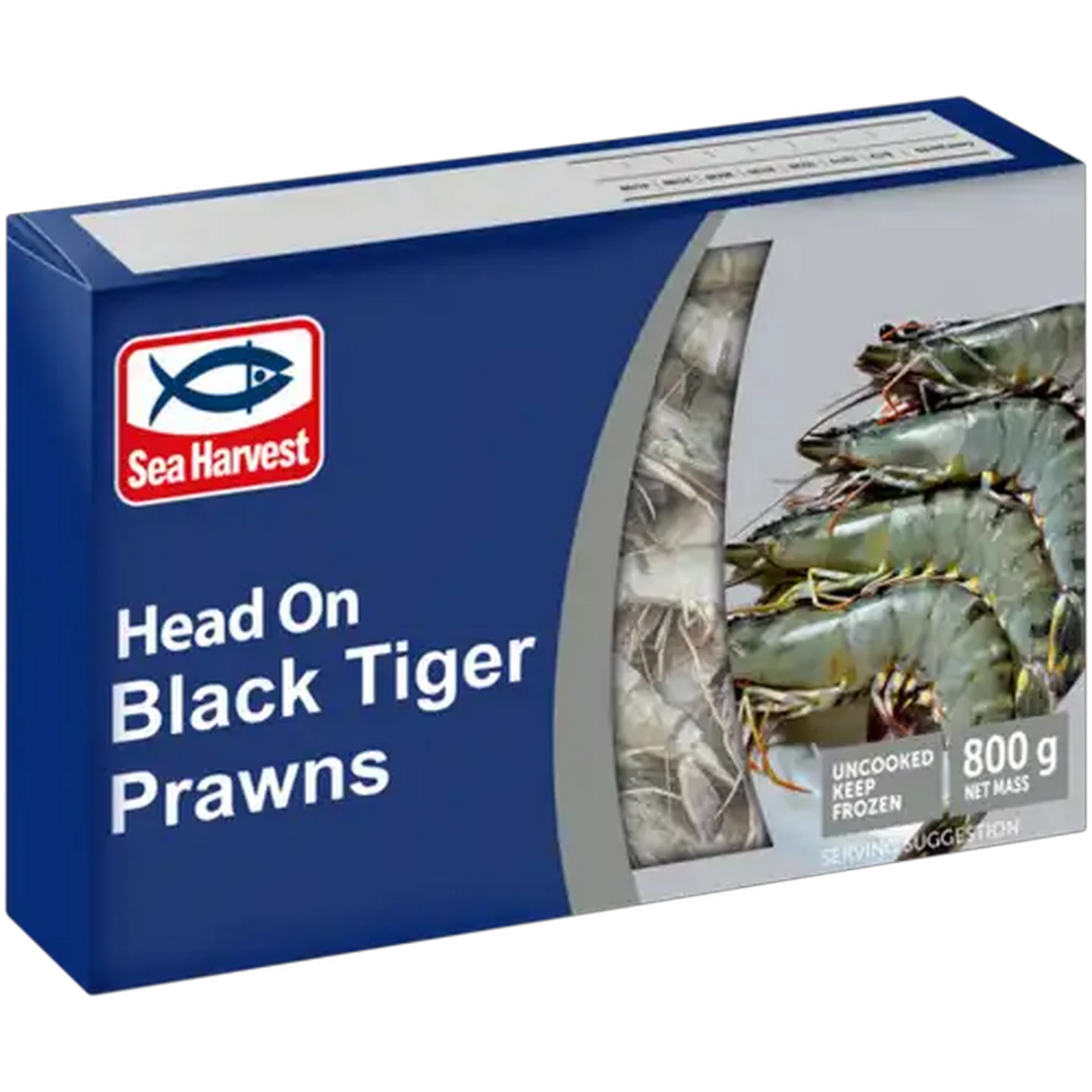 Image of Sea Harvest Frozen Head On Black Tiger Prawns 16/20 800g