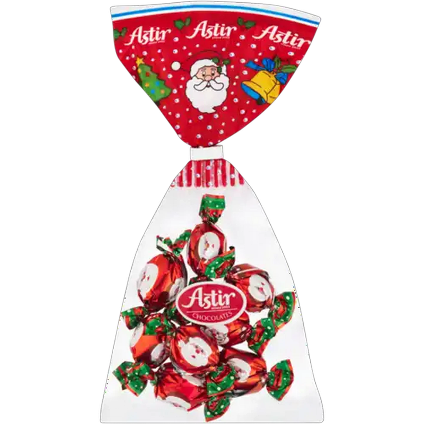 Image of ASTIR Red Double Twist Praline Christmas Chocolates Bag 100g