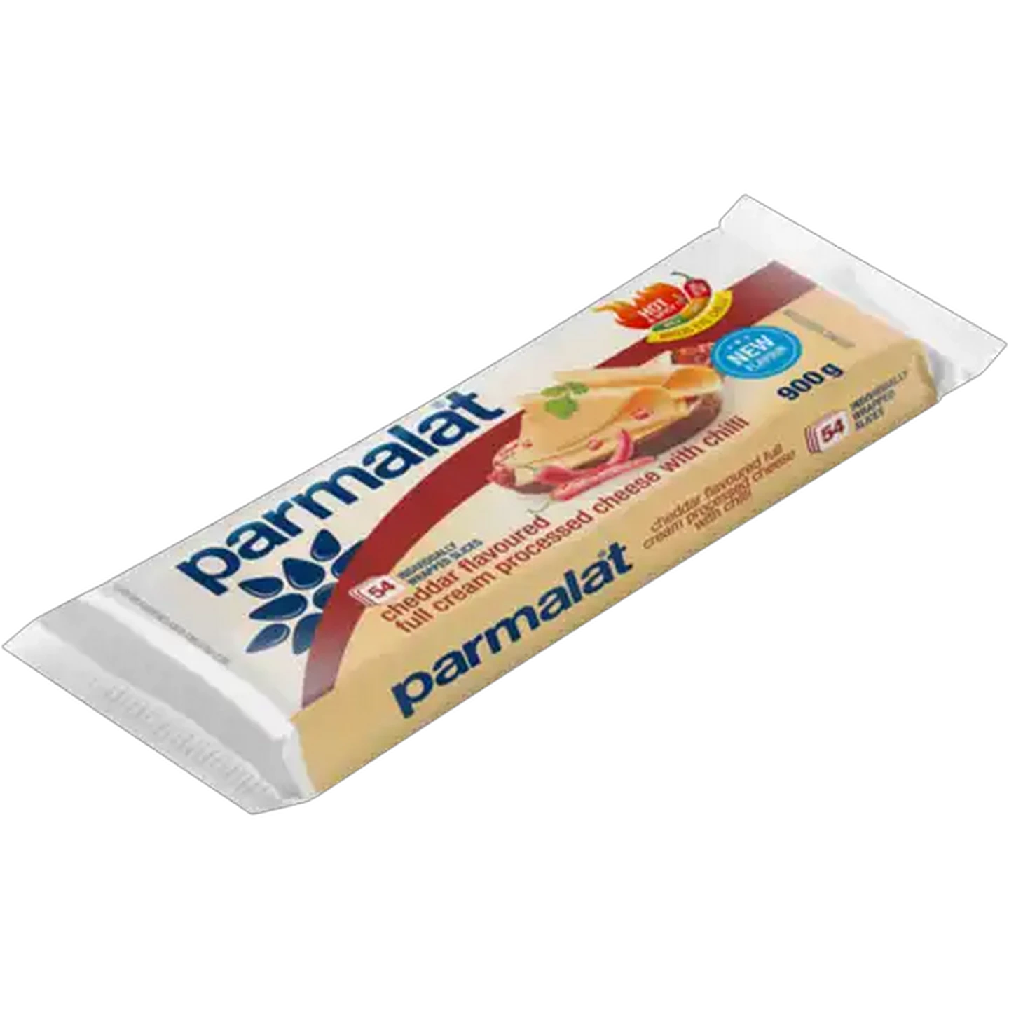 Image of Parmalat Cheddar Flavoured Sliced Full Cream Processed Cheese with Chilli 54 Pack