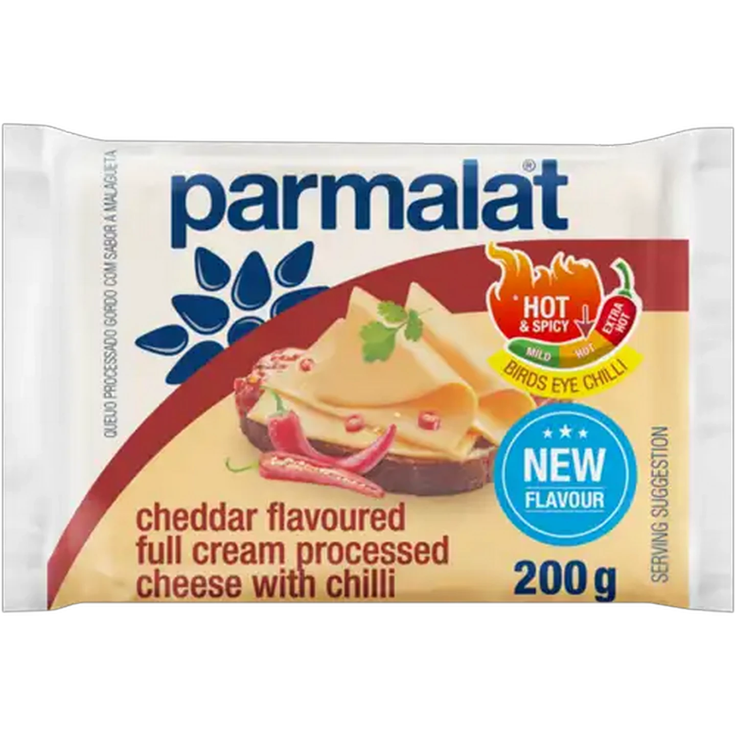 Image of Parmalat Cheddar Flavoured Sliced Full Cream Processed Cheese with Chilli 200g