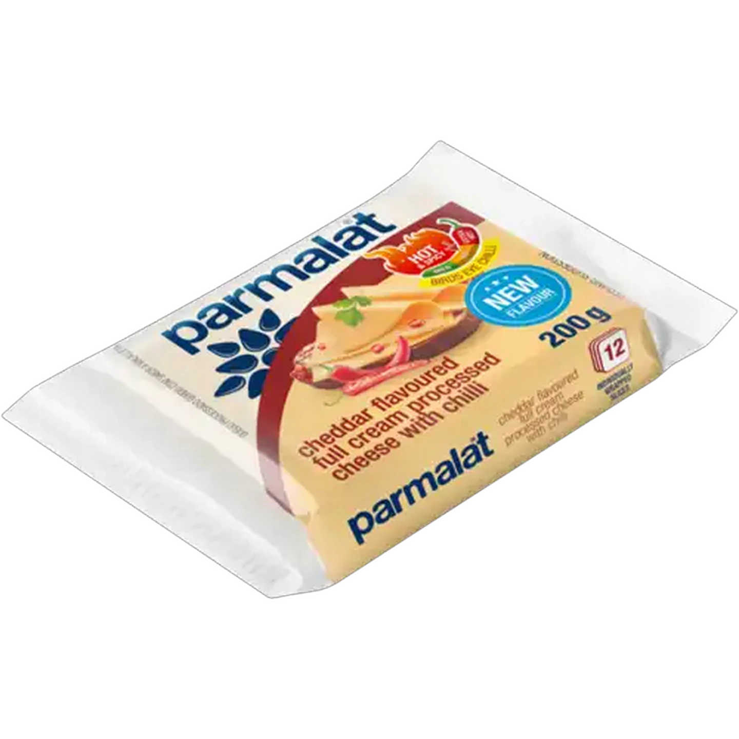 Image of Parmalat Cheddar Flavoured Sliced Full Cream Processed Cheese with Chilli 200g