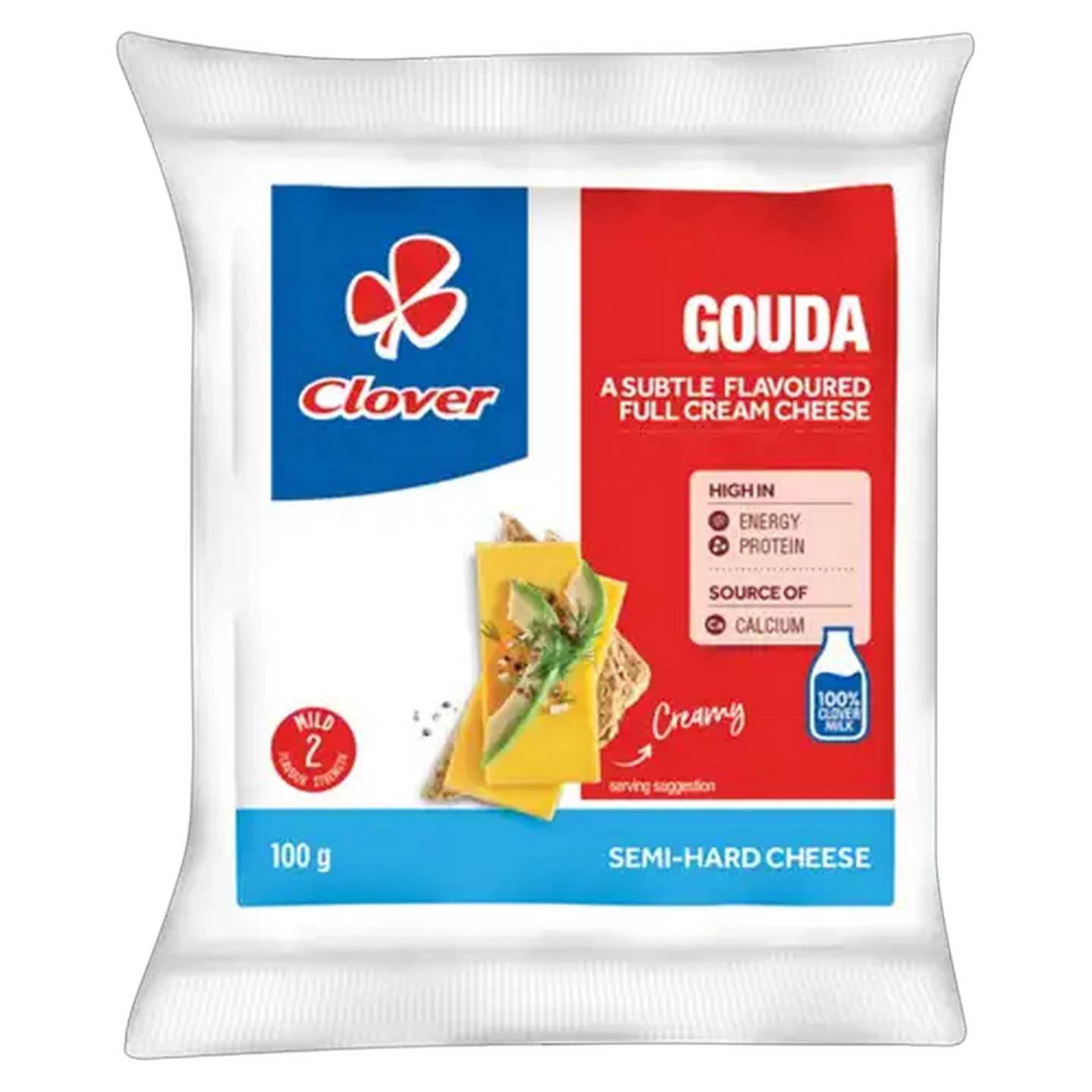 Image of Clover Semi-Hard Gouda Cheese Pack 100g