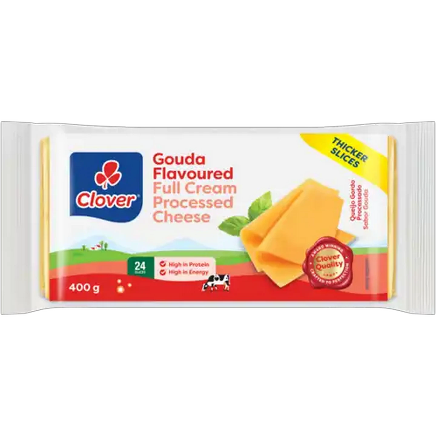 Image of Clover Gouda Flavoured Full Cream Processed Cheese Slices 400g