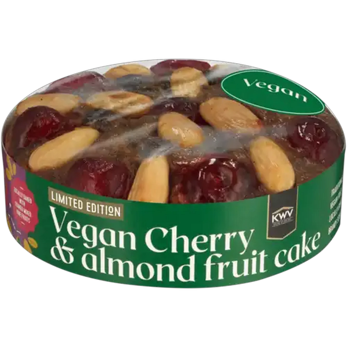 Image of Limited Edition KWV Vegan Cherry & Almond Fruit Cake 230g