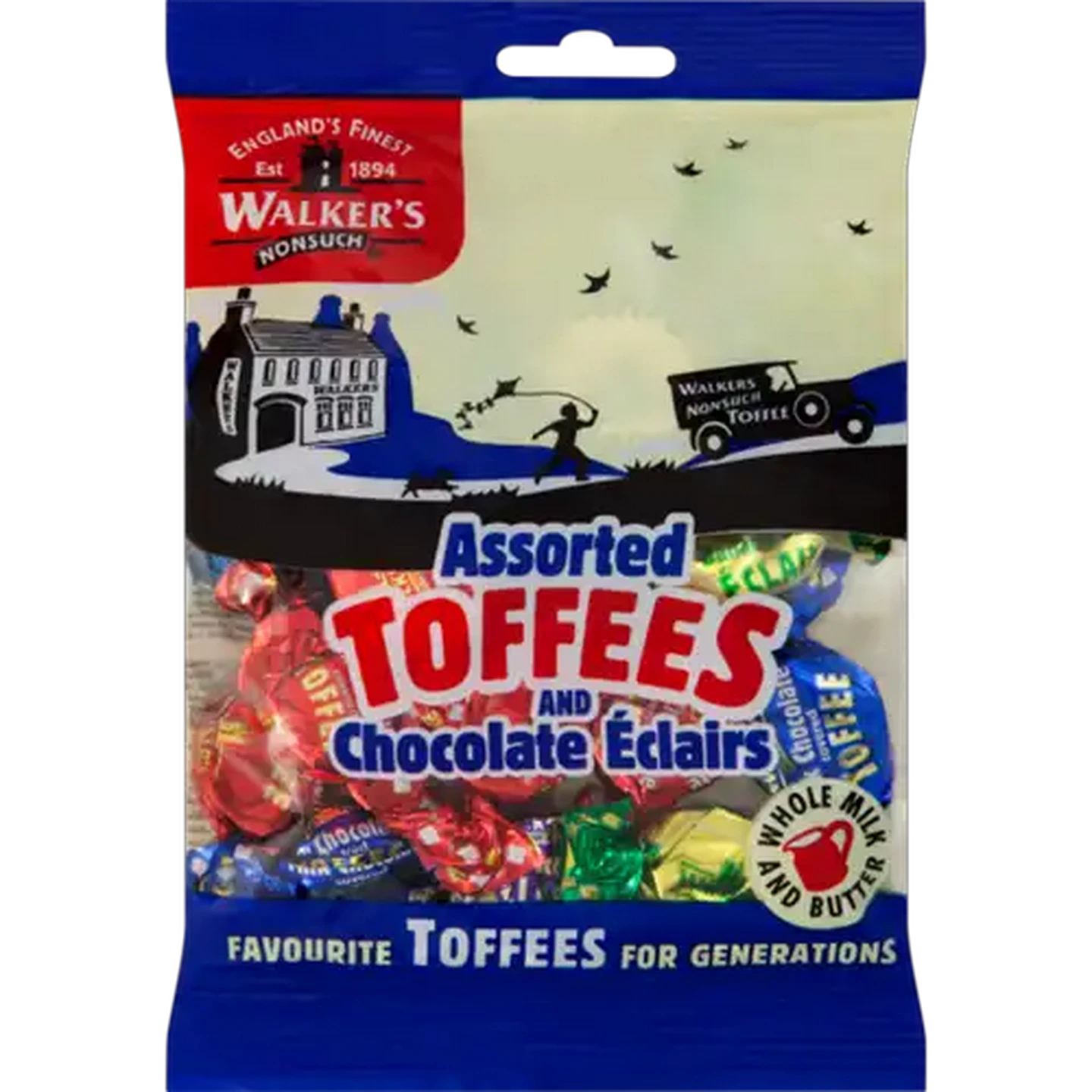 Image of Walkers Assorted Toffees & Chocolate Eclairs 150g