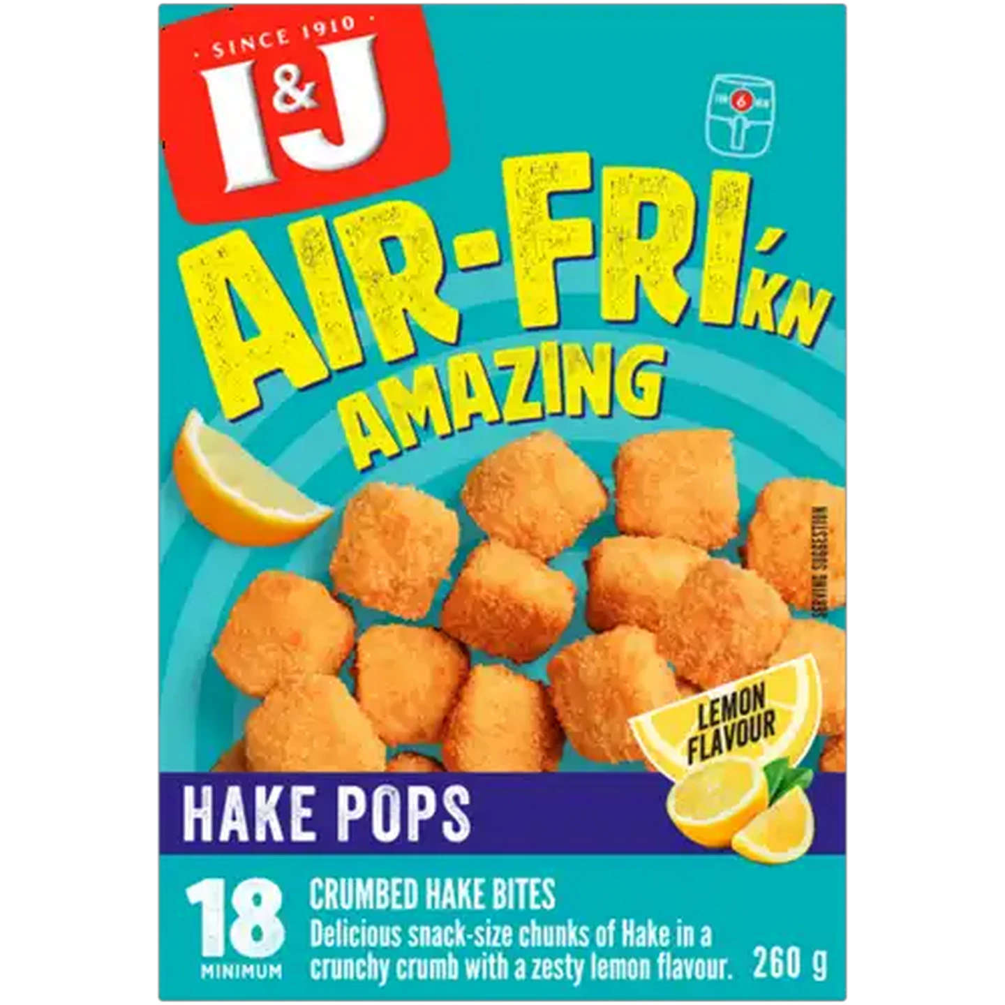 Image of I&J Air-Fri'kn Amazing Lemon Flavour Frozen Hake Pops 260g