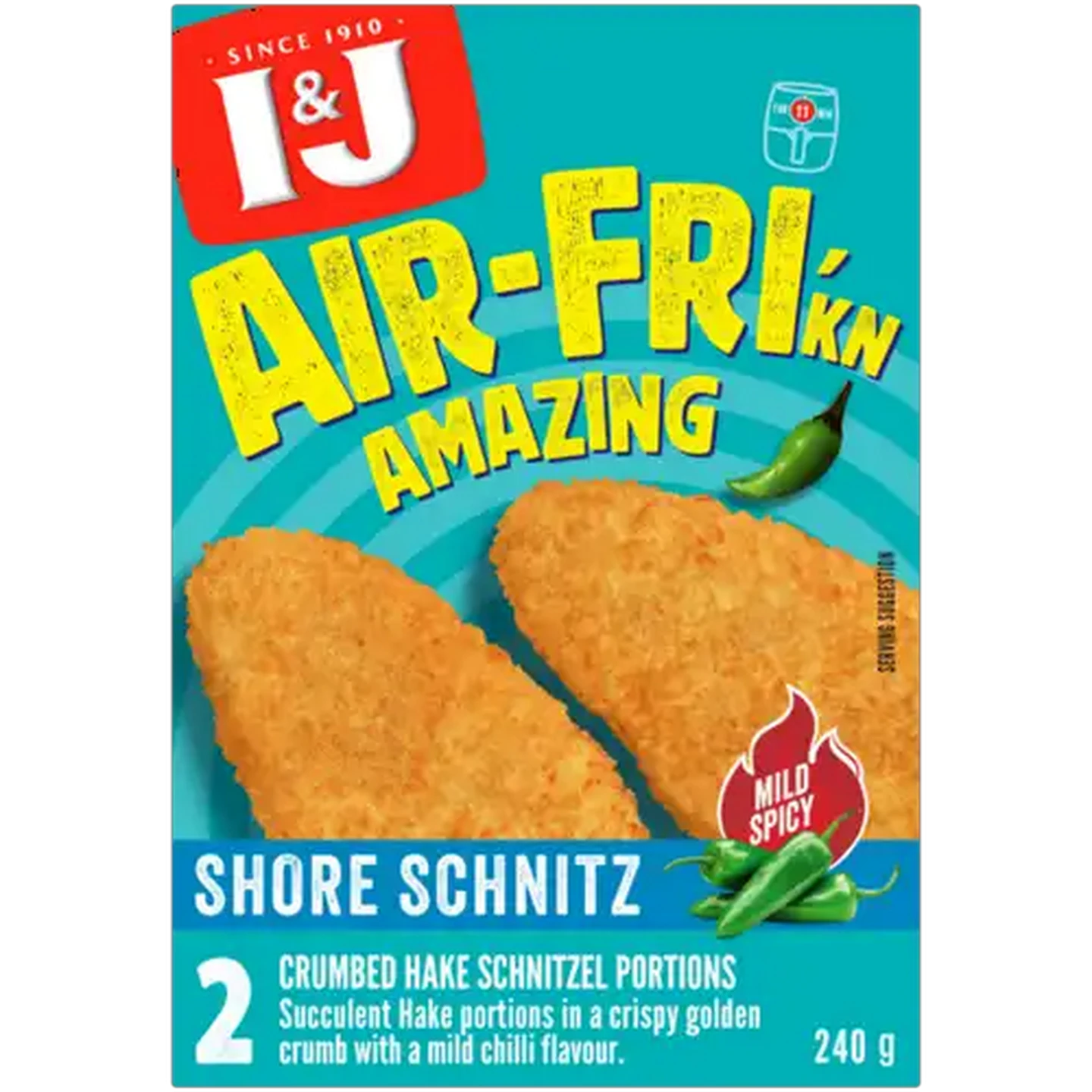 Image of I&J Air-Fri'kn Amazing Mild Spicy Frozen Shore Schnitz 240g