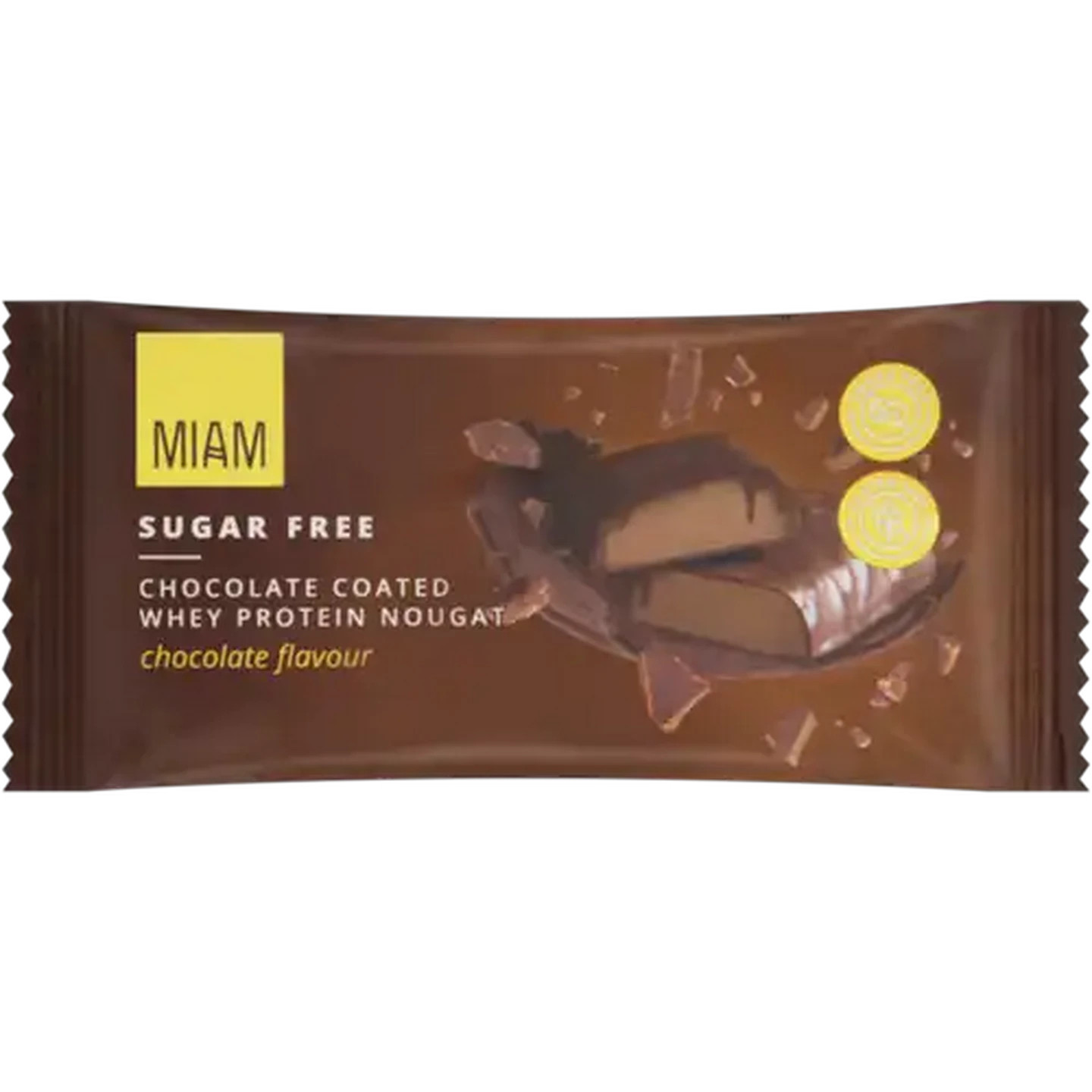 Image of Miam Sugar Free Chocolate Coated Whey Protein Chocolate Flavoured Nougat 50g