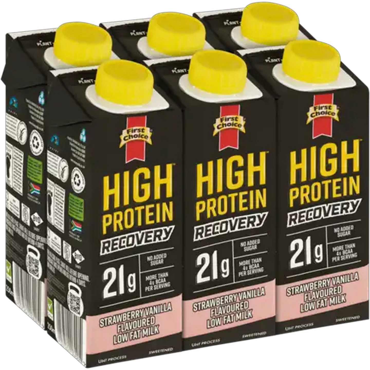 Image of First Choice High Protein Recovery Strawberry Vanilla Flavoured Low Fat Milk 6 x 250ml