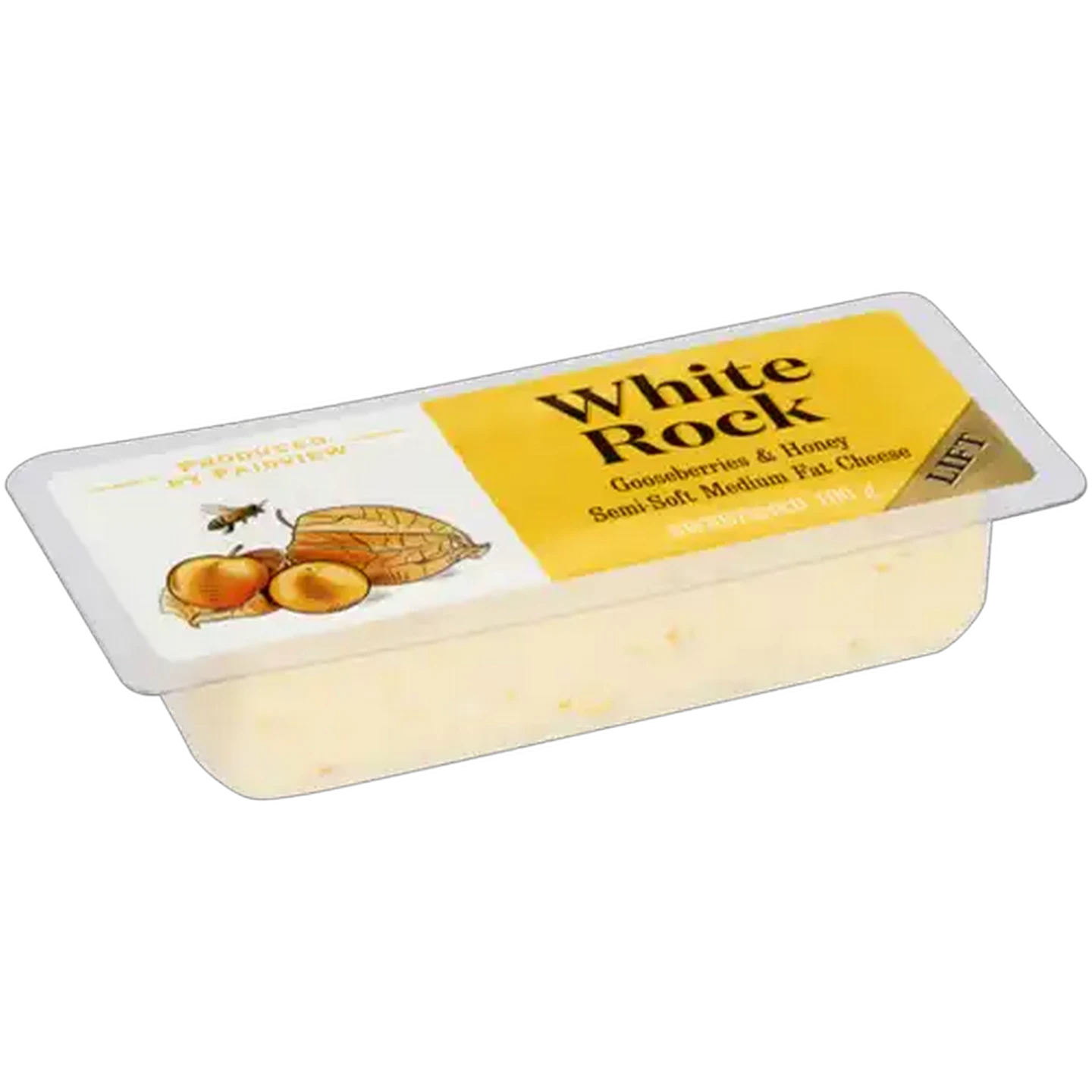 Image of Fairview White Rock Gooseberries & Honey Semi-Soft Medium Fat Cheese 100g