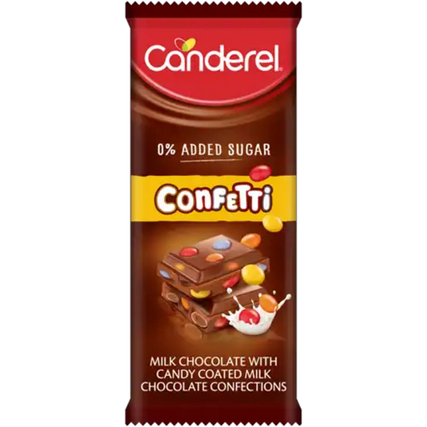 Image of Canderel Confetti Milk Chocolate Slab 100g