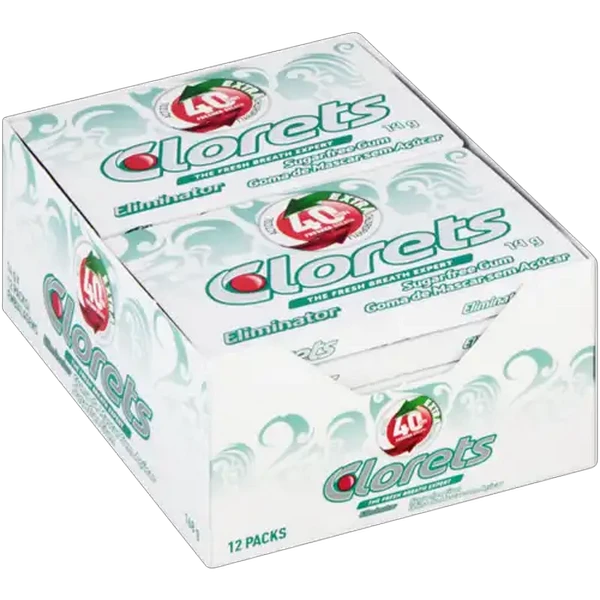 Clorets Eliminator Sugar Free Gum 12 x 14g