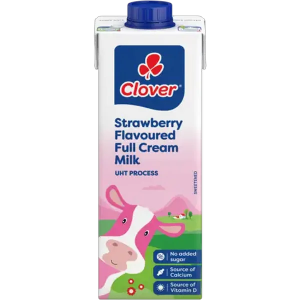 Clover Strawberry Flavoured Full Cream Milk 1L