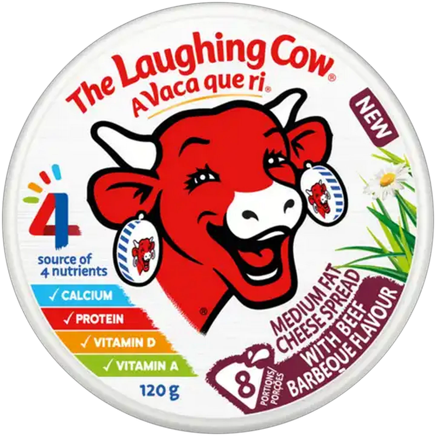 Image of The Laughing Cow Beef Barbeque Flavour Medium Fat Cheese Spread 8 Pack