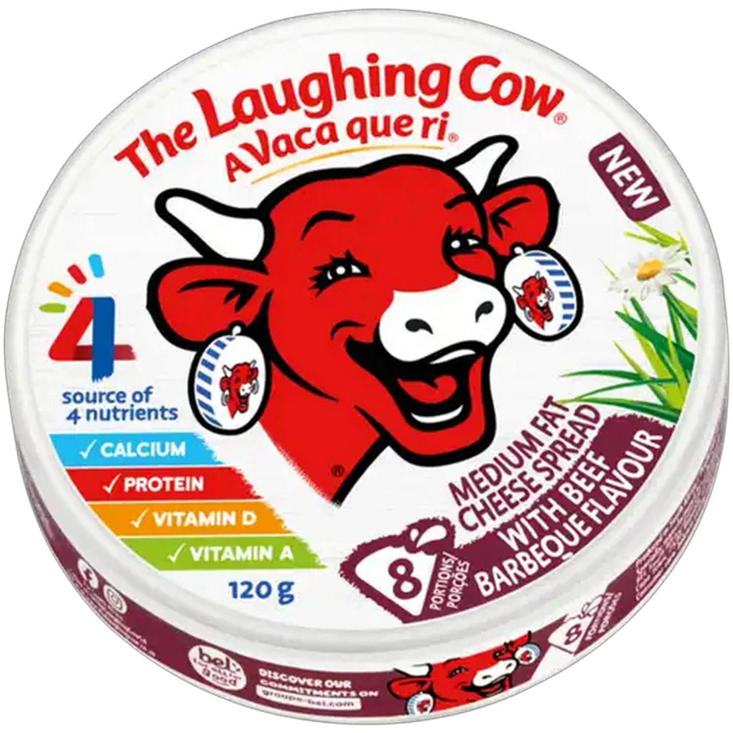Image of The Laughing Cow Beef Barbeque Flavour Medium Fat Cheese Spread 8 Pack