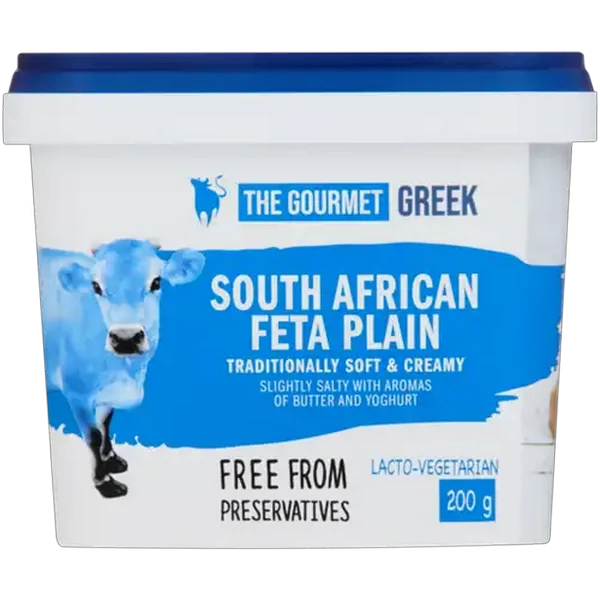 The Gourmet Greek South African Plain Feta Cheese 200g