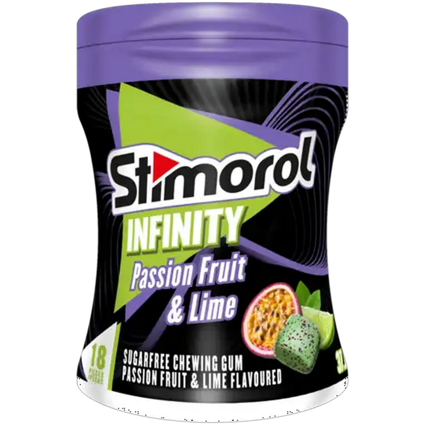 Image of Stimorol Infinity Passion Fruit & Lime Flavoured Sugar-Free Chewing Gum 18 Pack