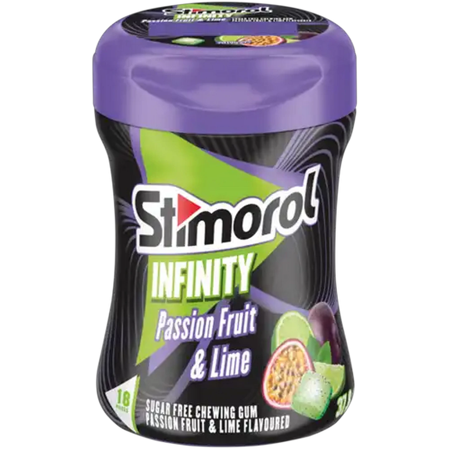 Image of Stimorol Infinity Passion Fruit & Lime Flavoured Sugar-Free Chewing Gum 18 Pack