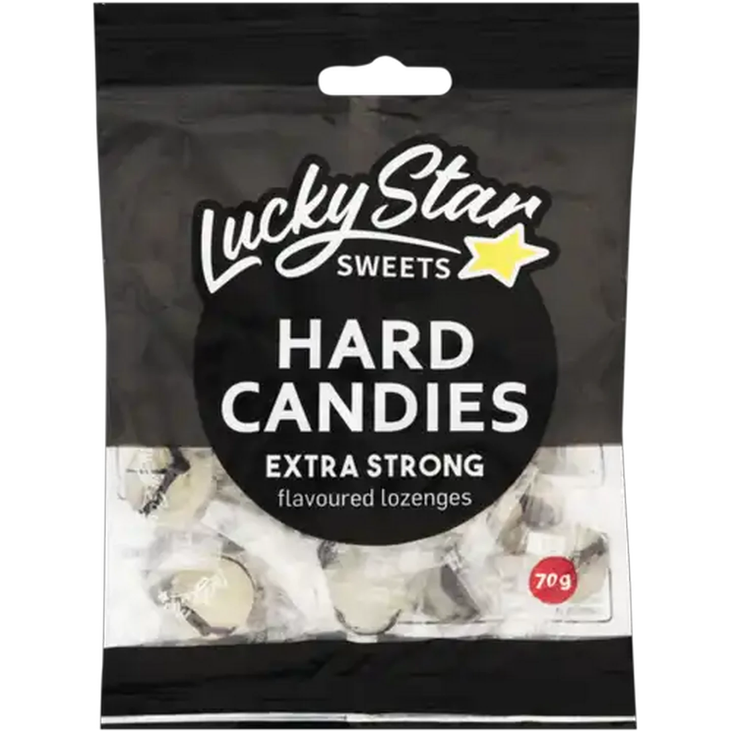 Image of Lucky Star Sweets Extra Strong Flavoured Hard Candies Lozenges 70g