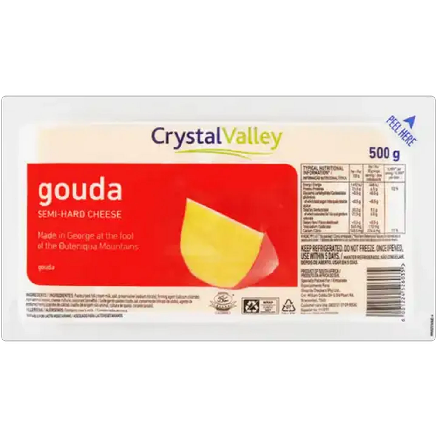 Image of Crystal Valley Semi-Hard Gouda Cheese 500g