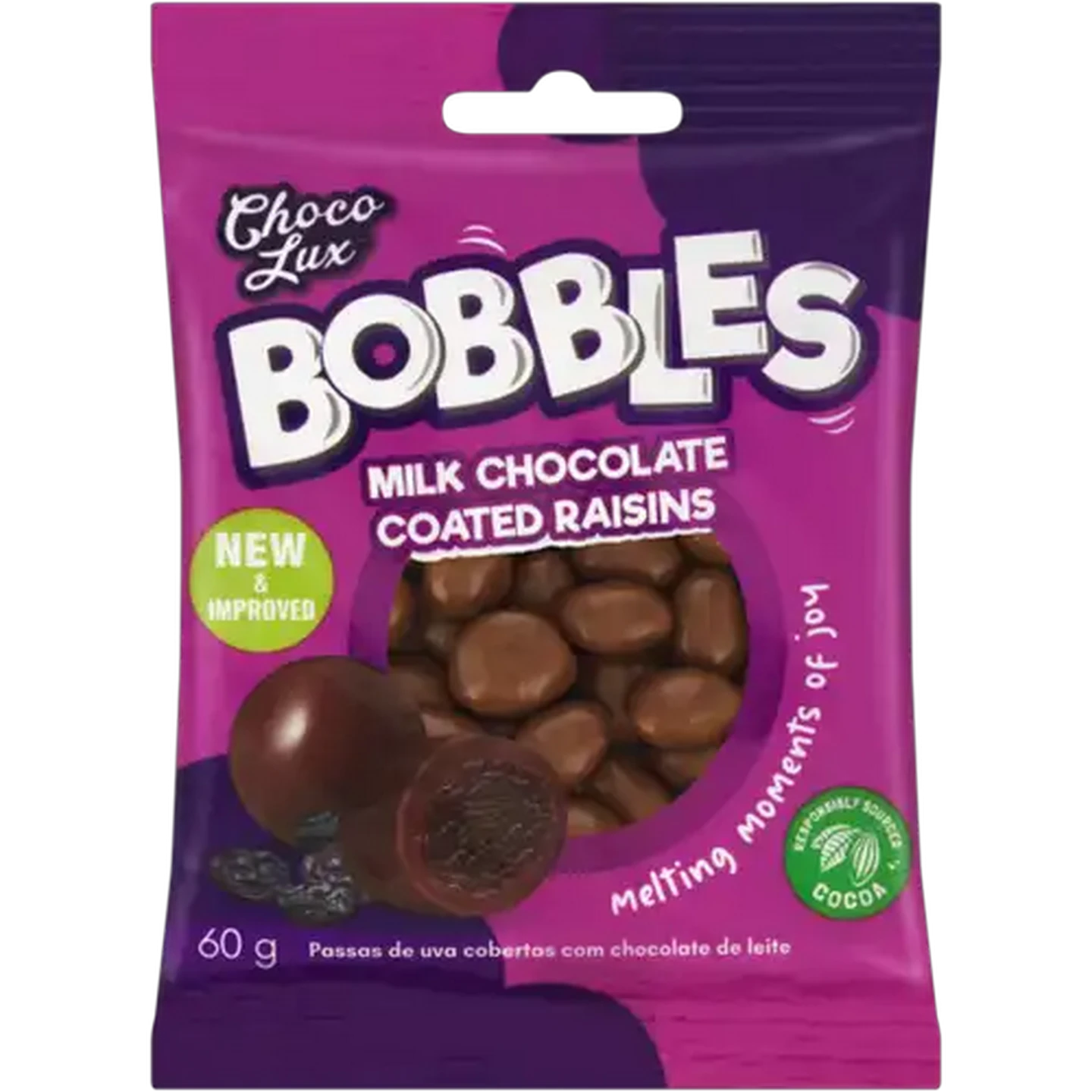 Image of Choco Lux Bobbles Milk Chocolate Coated Raisins 60g