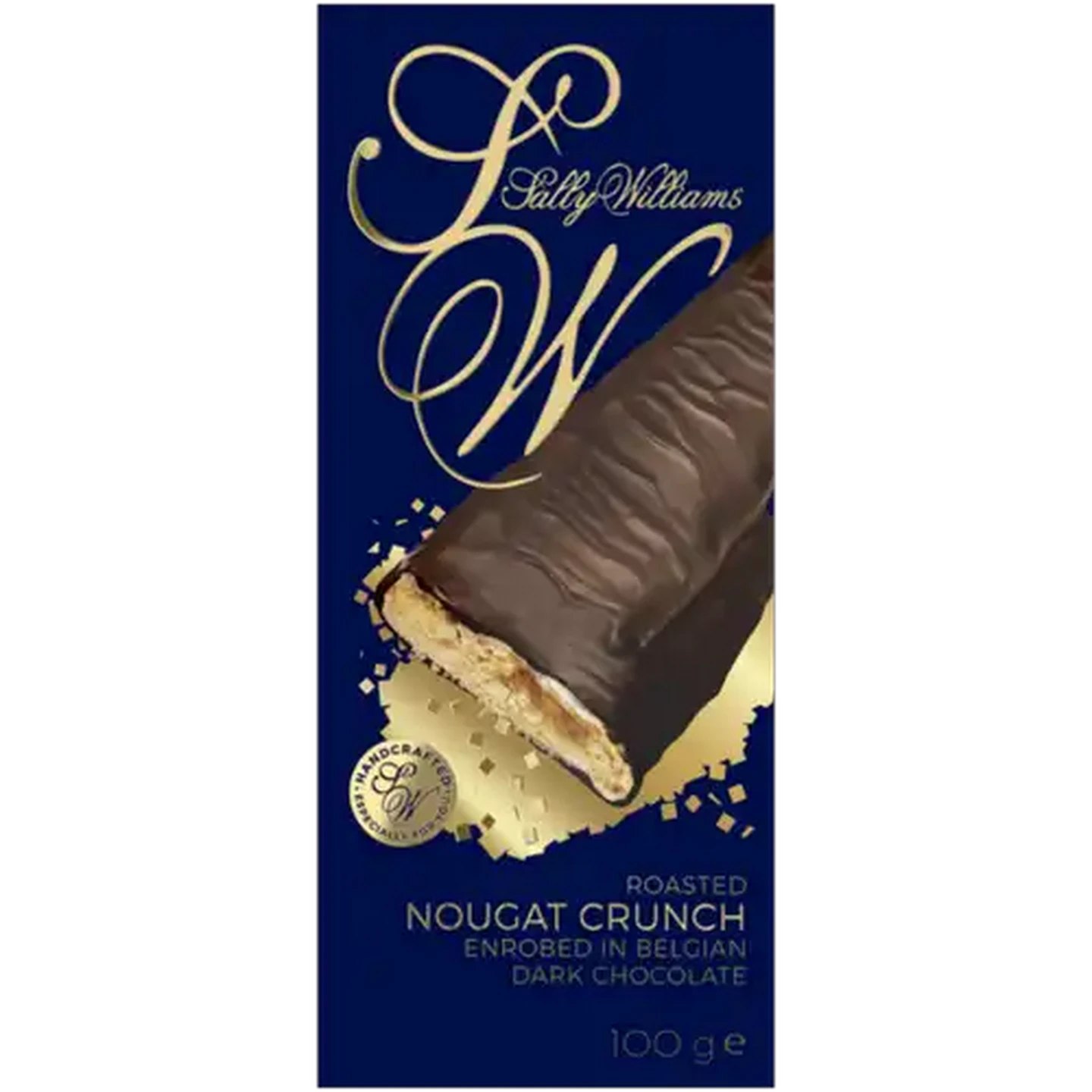Image of Sally Williams Roasted Nougat Crunch Enrobed in Belgian Dark Chocolate 100g
