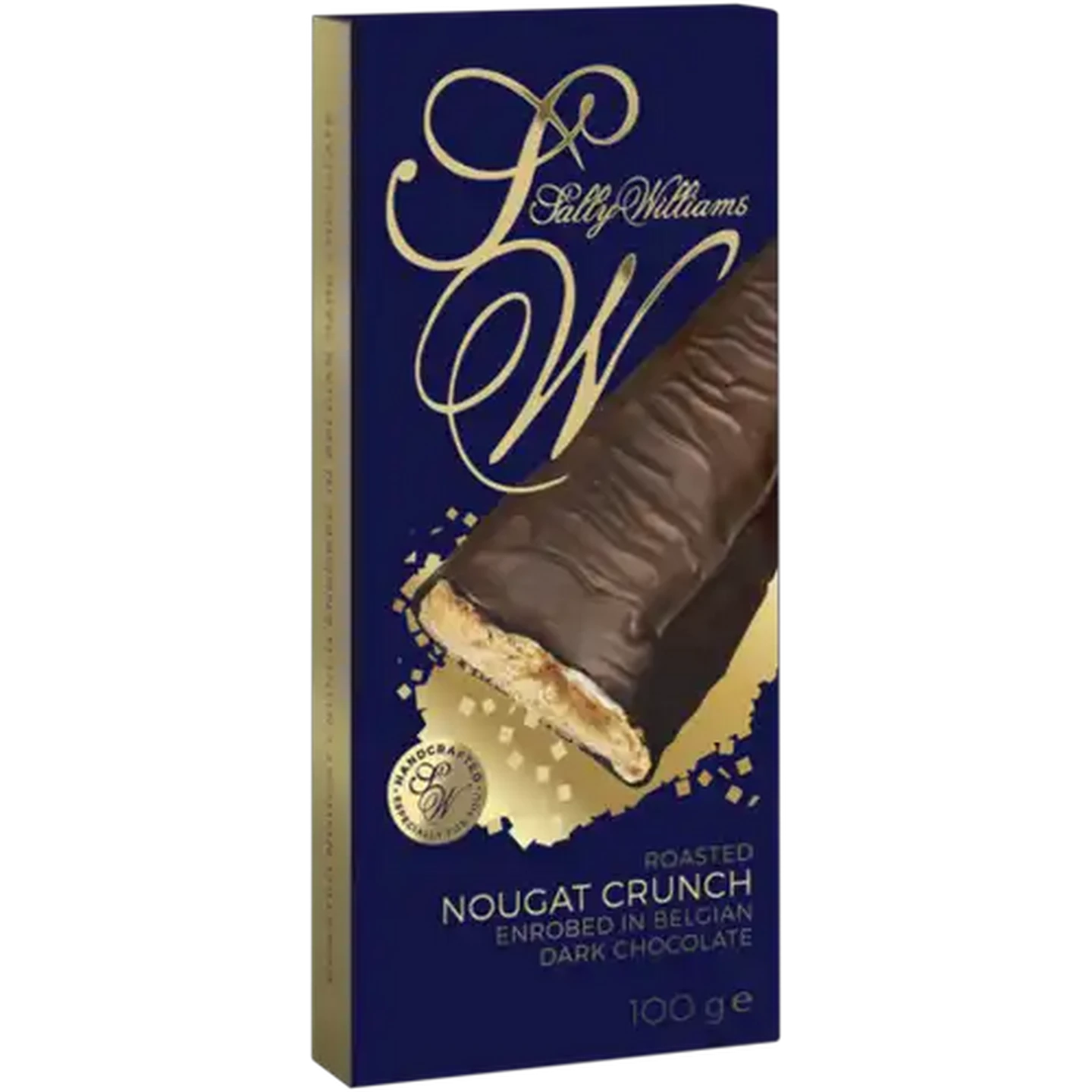 Image of Sally Williams Roasted Nougat Crunch Enrobed in Belgian Dark Chocolate 100g
