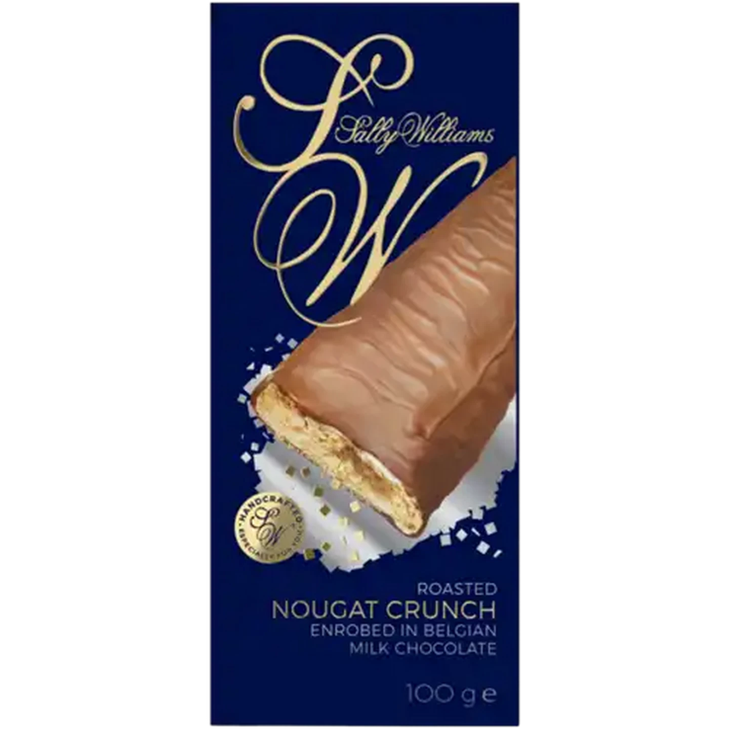 Image of Sally Williams Roasted Nougat Crunch Enrobed in Belgian Milk Chocolate 100g