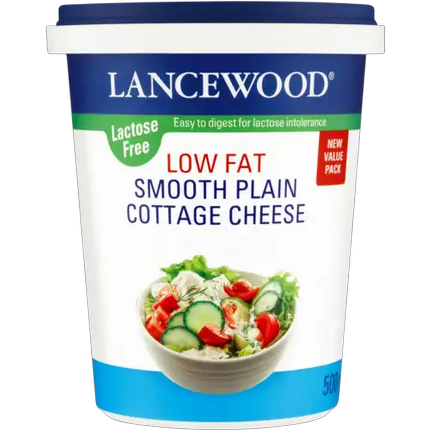 Image of LANCEWOOD Low Fat Smooth Plain Cottage Cheese 500g