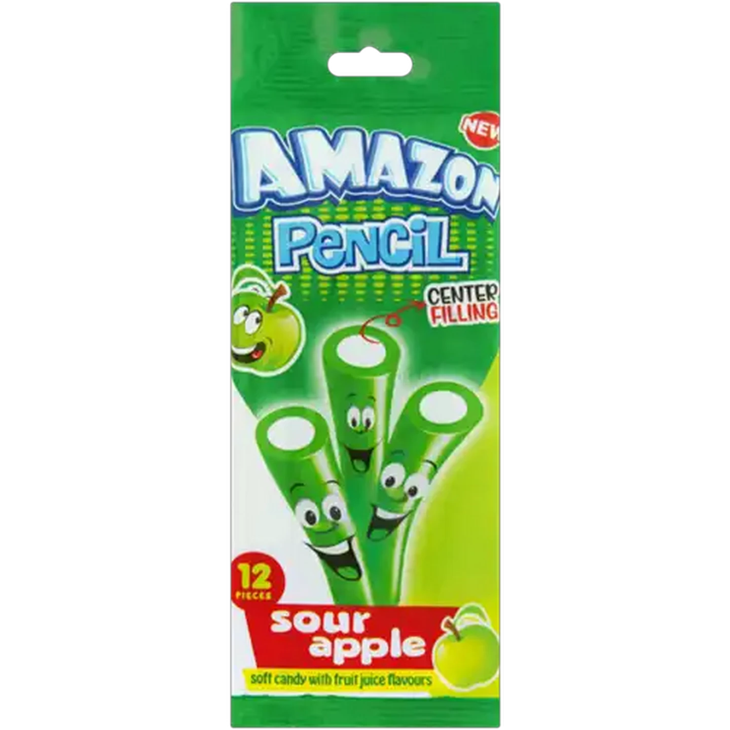 Image of Amazon Monsta Sour Apple Pencil Candy 12 Pack