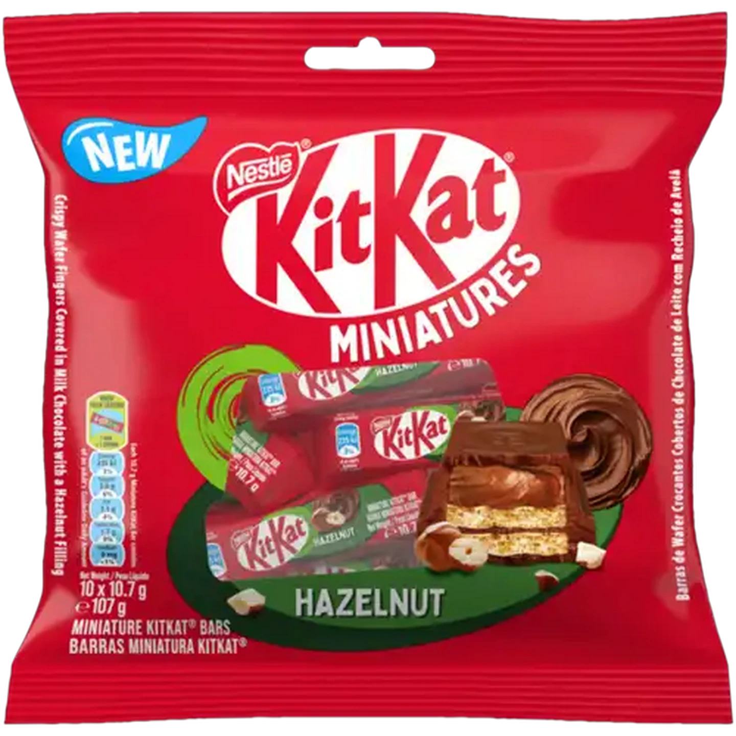 Image of Nestlé KitKat Hazelnut Miniature Chocolate Bar 10 x 10.7g
