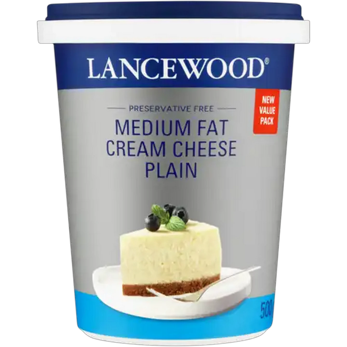 Image of LANCEWOOD Plain Medium Fat Cream Cheese 500g