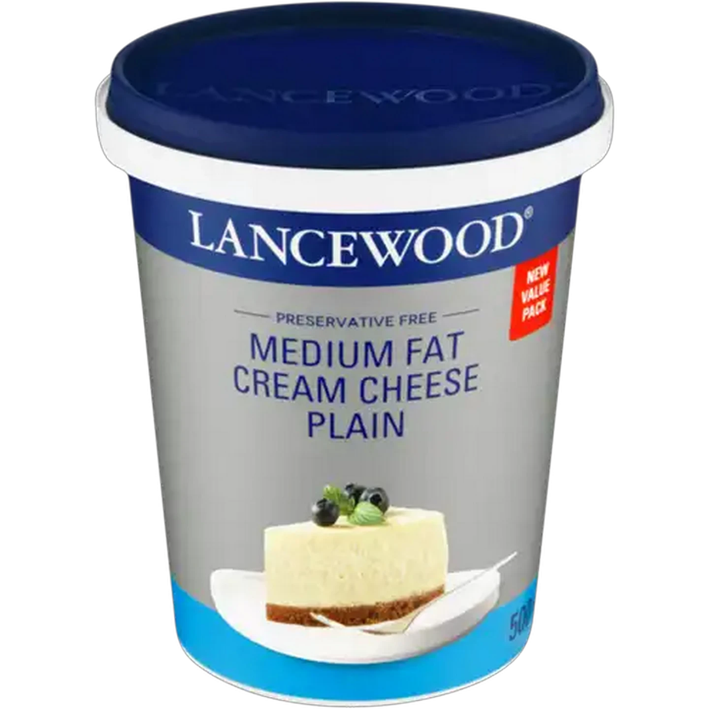 Image of LANCEWOOD Plain Medium Fat Cream Cheese 500g