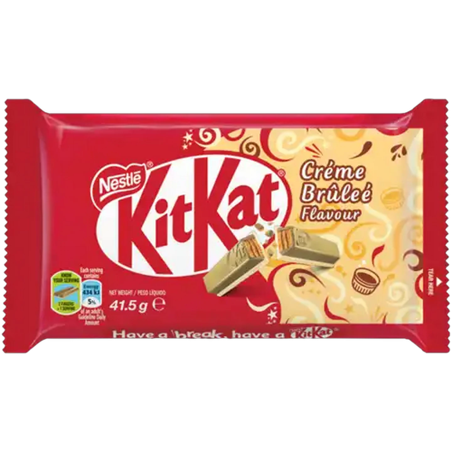 Image of Nestlé KitKat Crème Brûlée Flavour 4 Finger Chocolate Bar 41.5g
