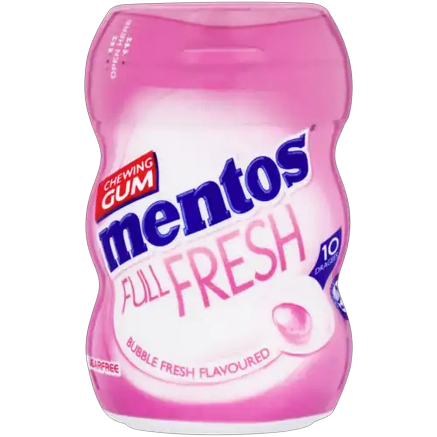 Image of Mentos Full Fresh Bubble Fresh Flavoured Sugar Free Chewing Gum 10 Pack