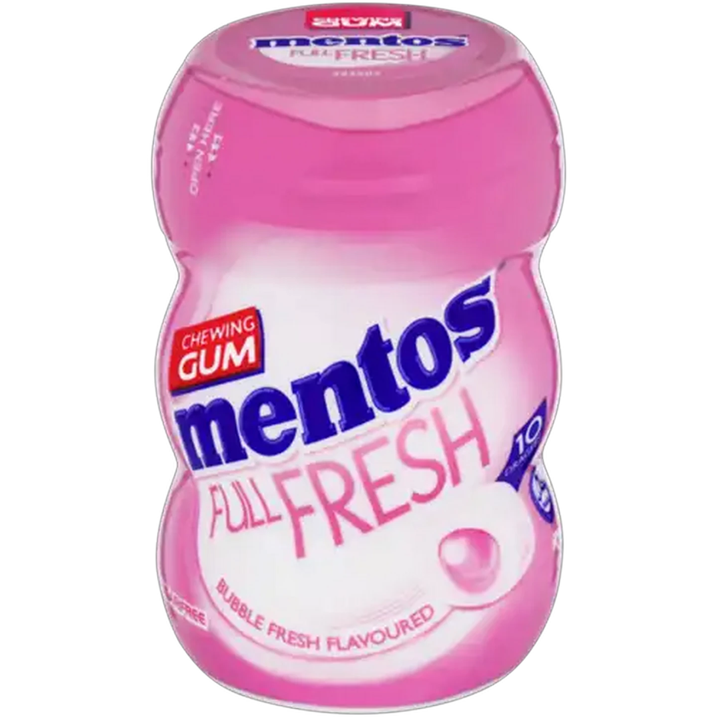 Image of Mentos Full Fresh Bubble Fresh Flavoured Sugar Free Chewing Gum 10 Pack