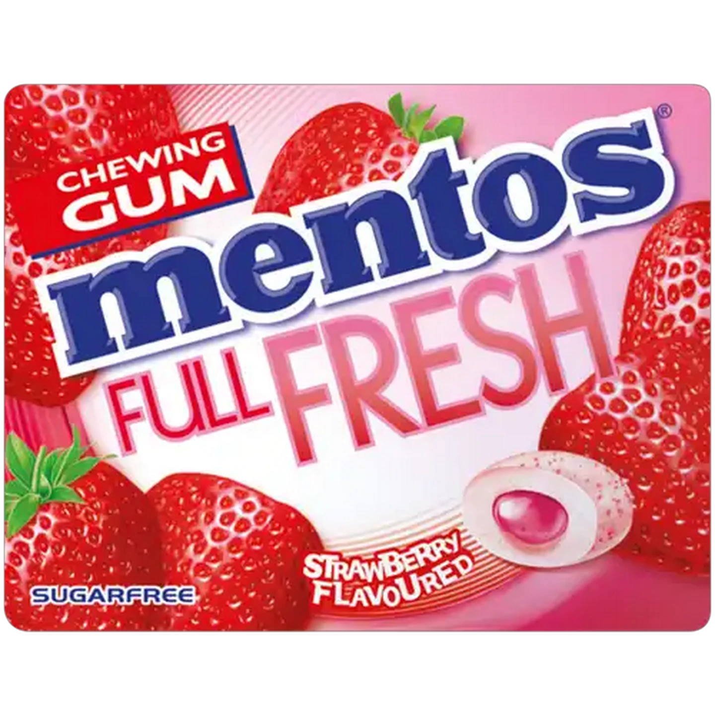Image of Mentos Full Fresh Strawberry Flavoured Chewing Gum 12g