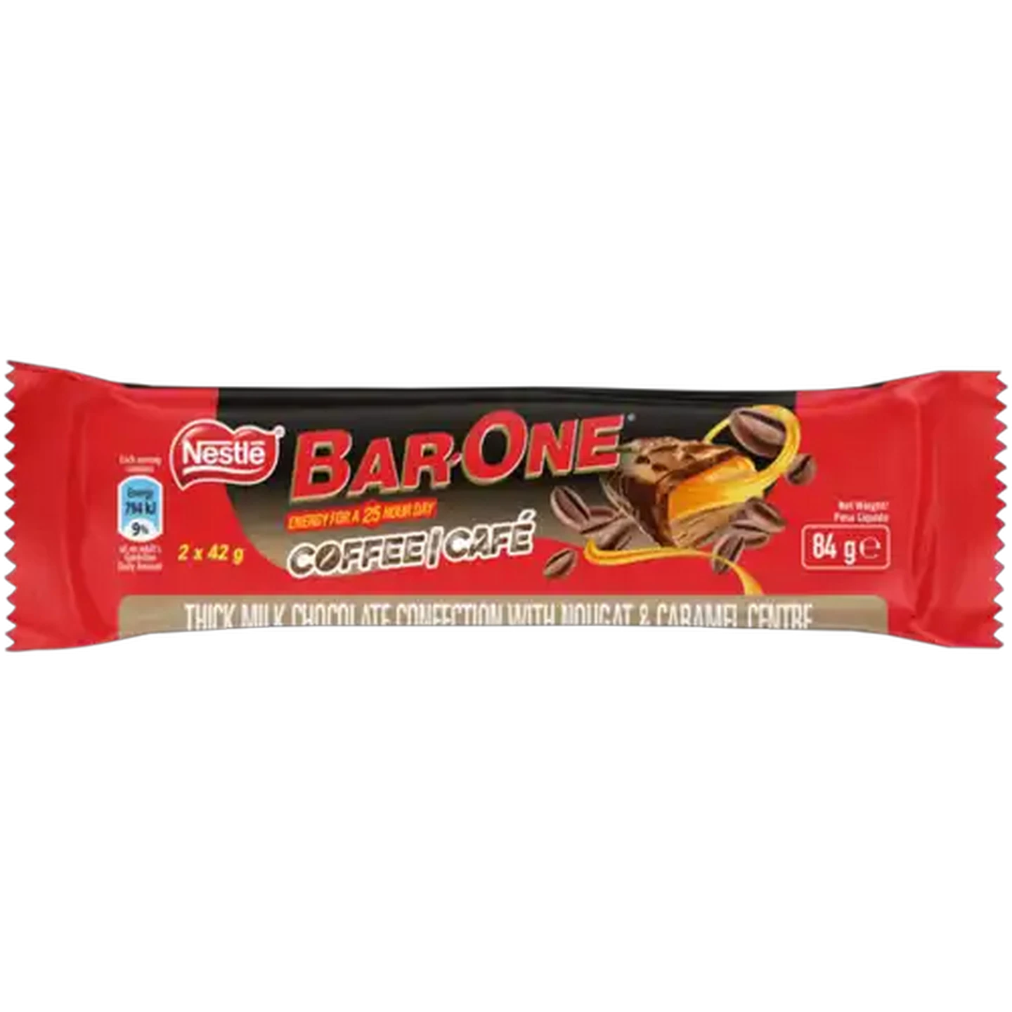 Image of Nestlé Bar-One Coffee/Café Chocolate Bar 84g