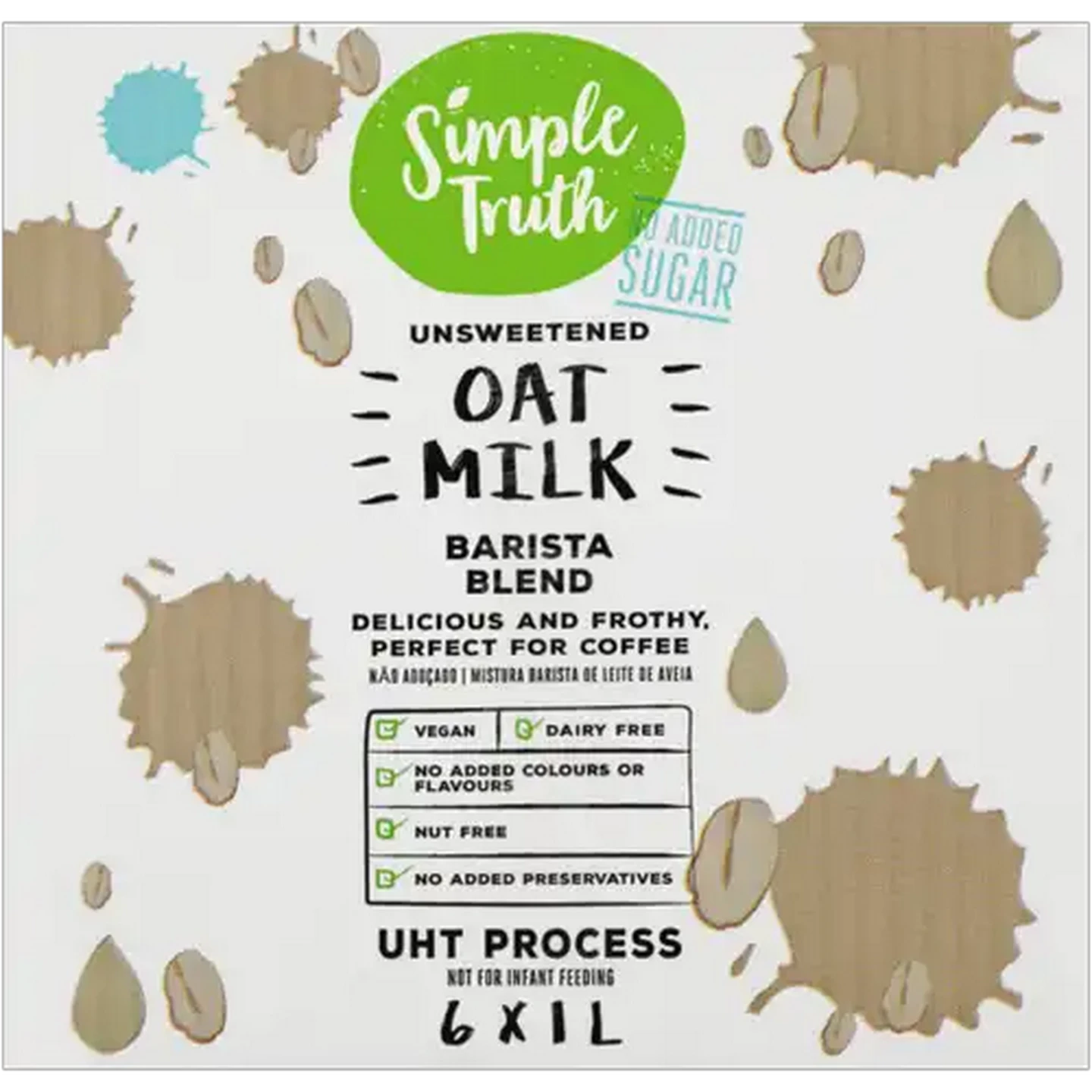 Image of Simple Truth Unsweetened Barista Blend Oat Milk 6 x 1L