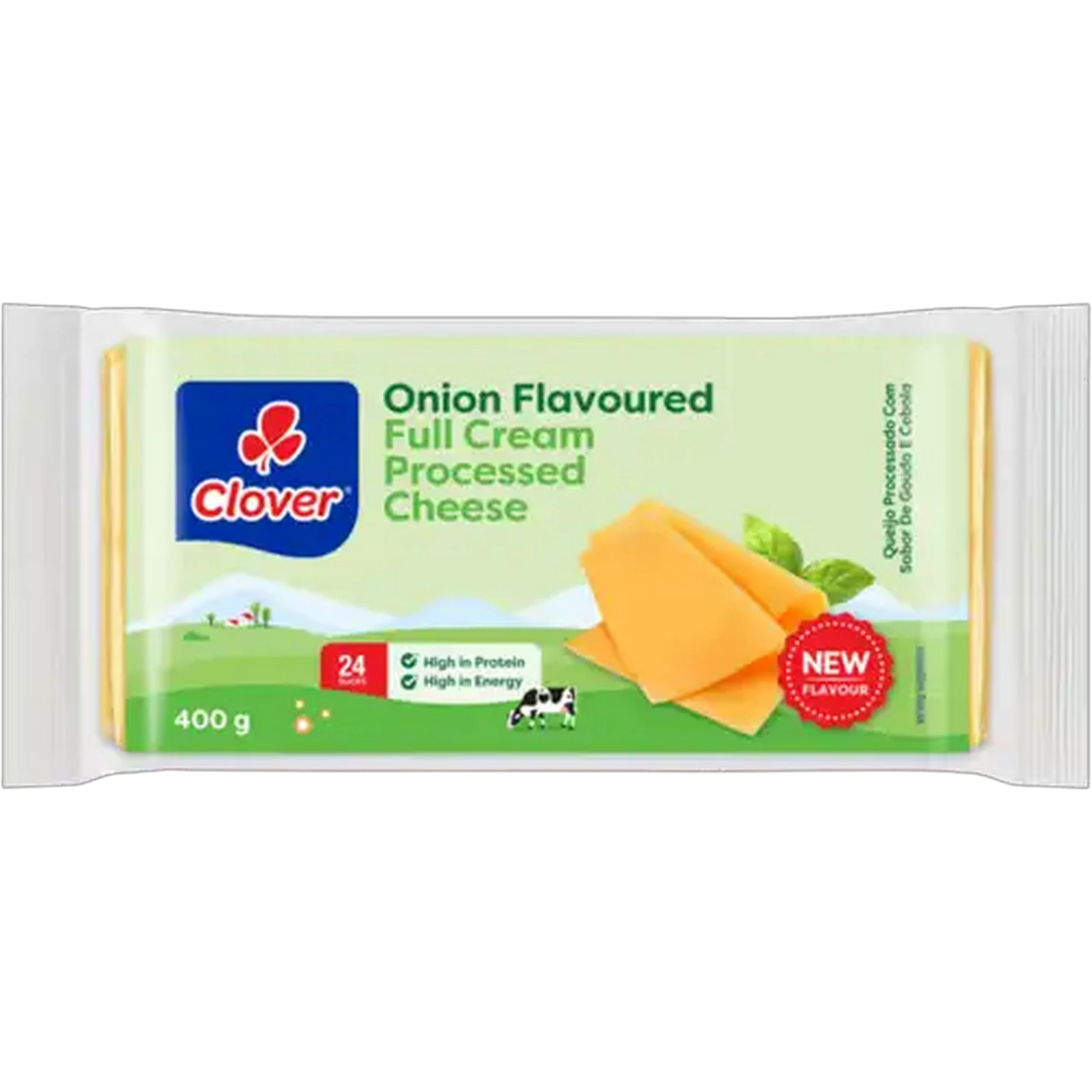 Image of Clover Onion Flavoured Full Cream Processed Cheese Slices 24 Pack