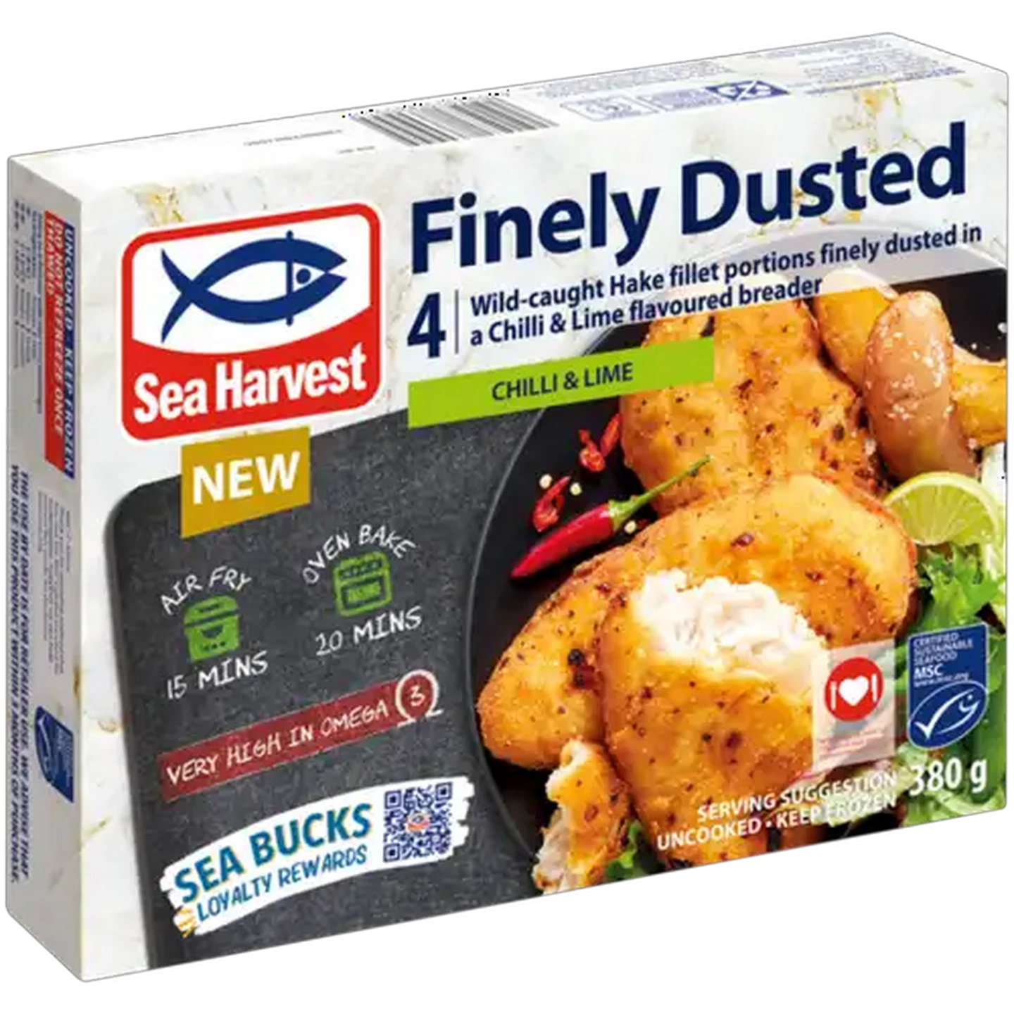 Image of Sea Harvest Chilli & Lime Frozen Finely Dusted Hake Fillet Portions 380g