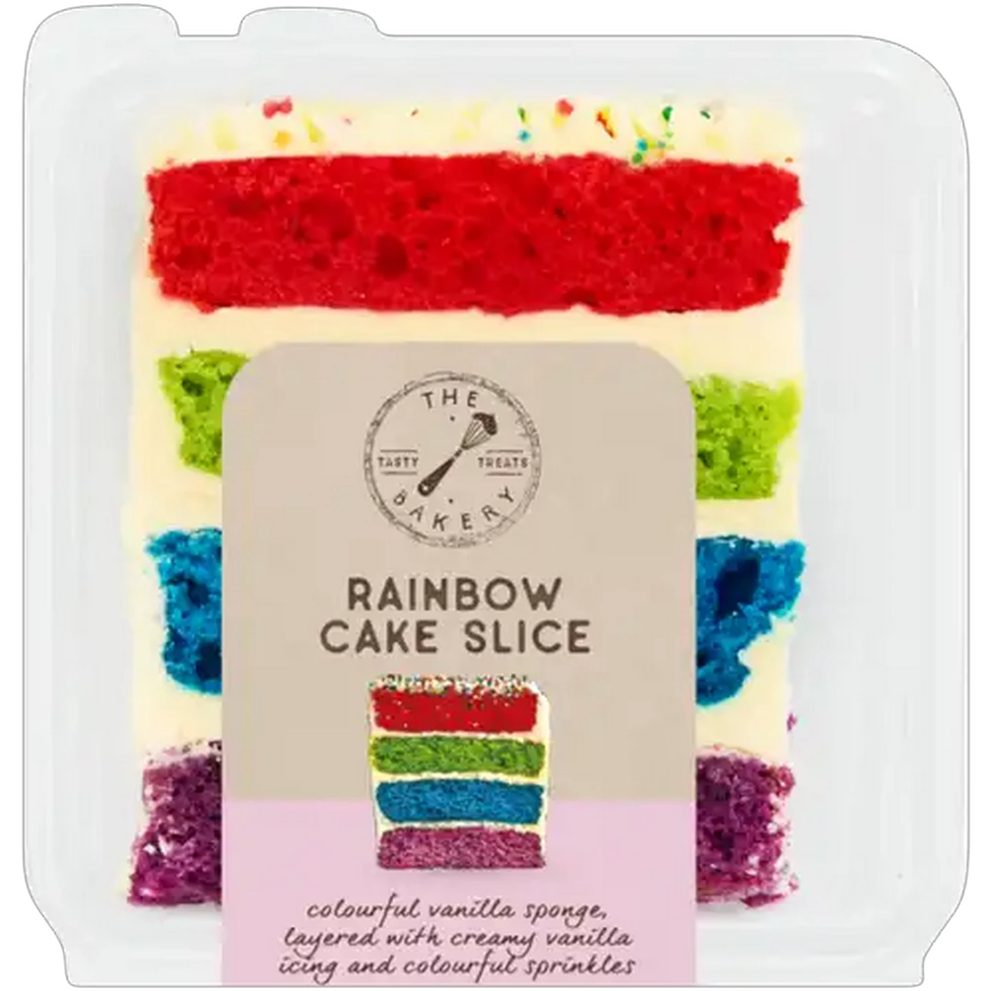 Image of The Bakery Rainbow Cake Slice Single