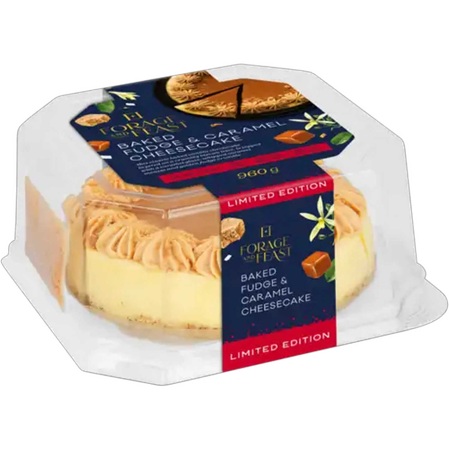 Image of Forage And Feast Limited Edition Baked Fudge & Caramel Cheesecake 960g