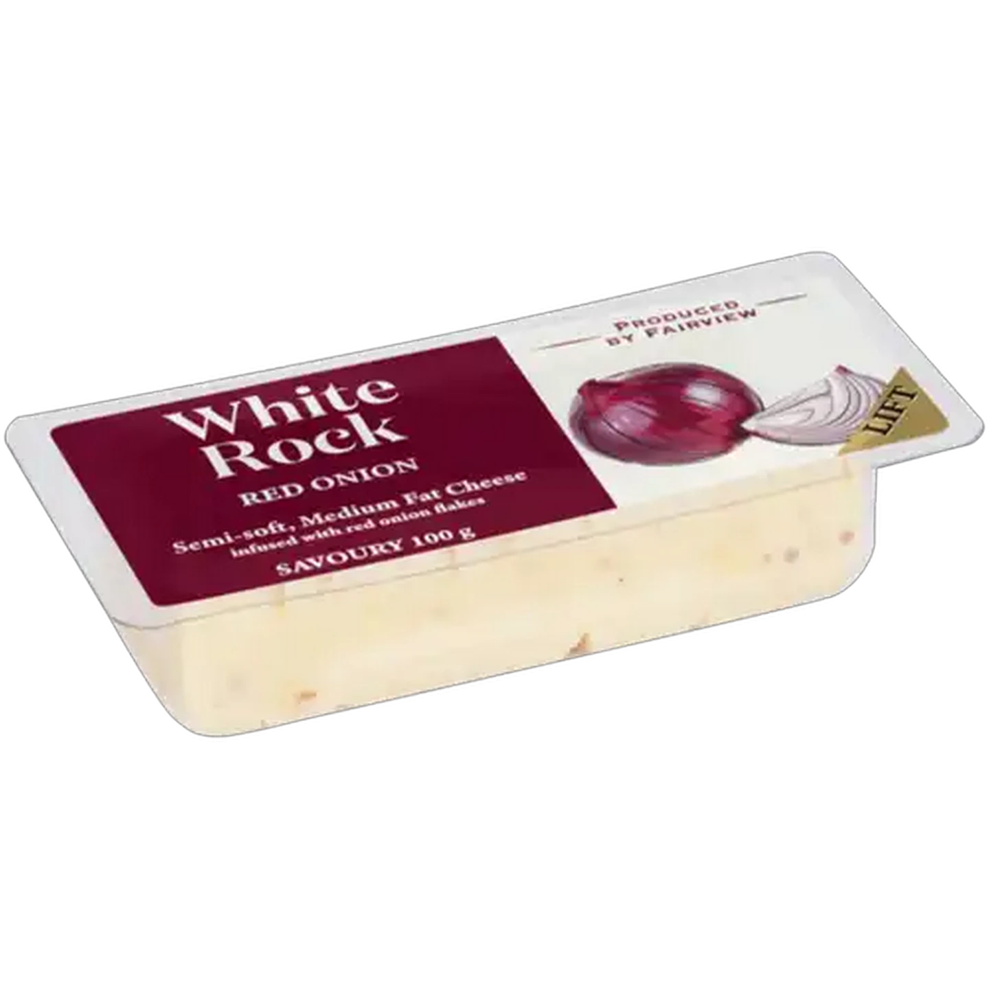 Image of Fairview White Rock Red Onion Semi-Soft Medium Fat Cheese 100g