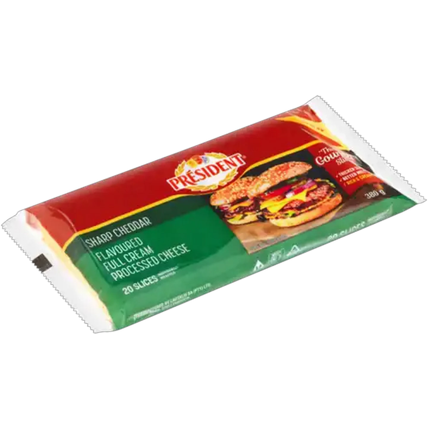Image of Président Sharp Cheddar Flavoured Full Cream Processed Cheese Slices 20 x 19g