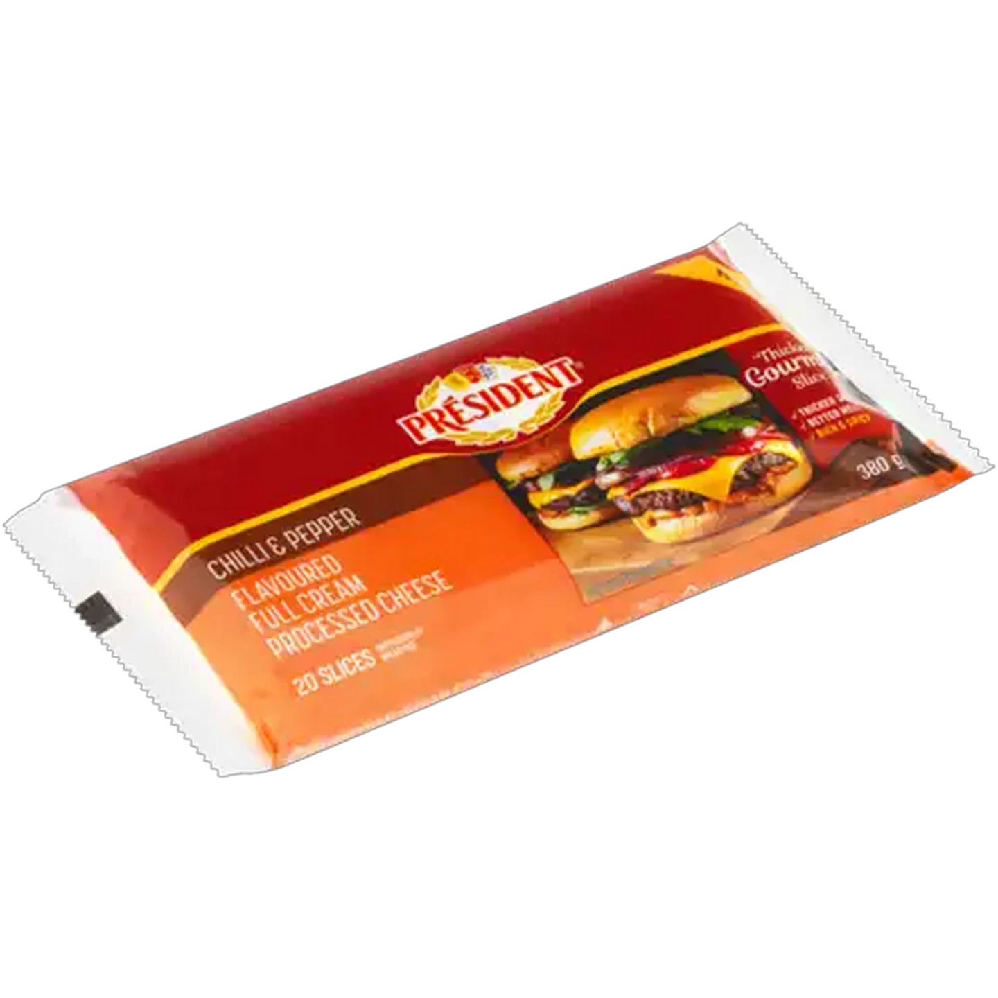 Image of Président Chilli & Pepper Flavoured Full Cream Processed Cheese Slices 20 x 19g