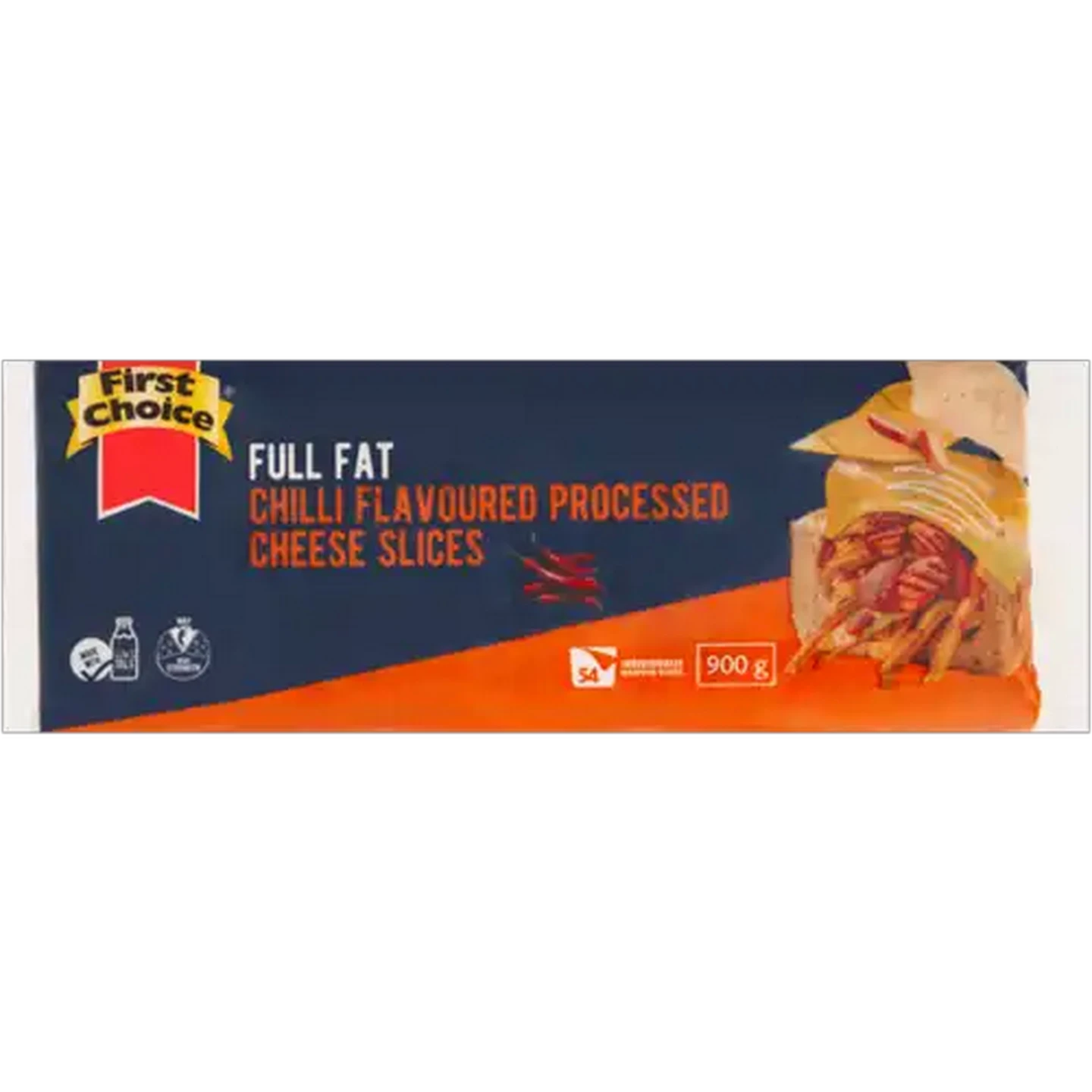 Image of First Choice Chilli Flavoured Full Fat Processed Cheese Slices 54 Pack
